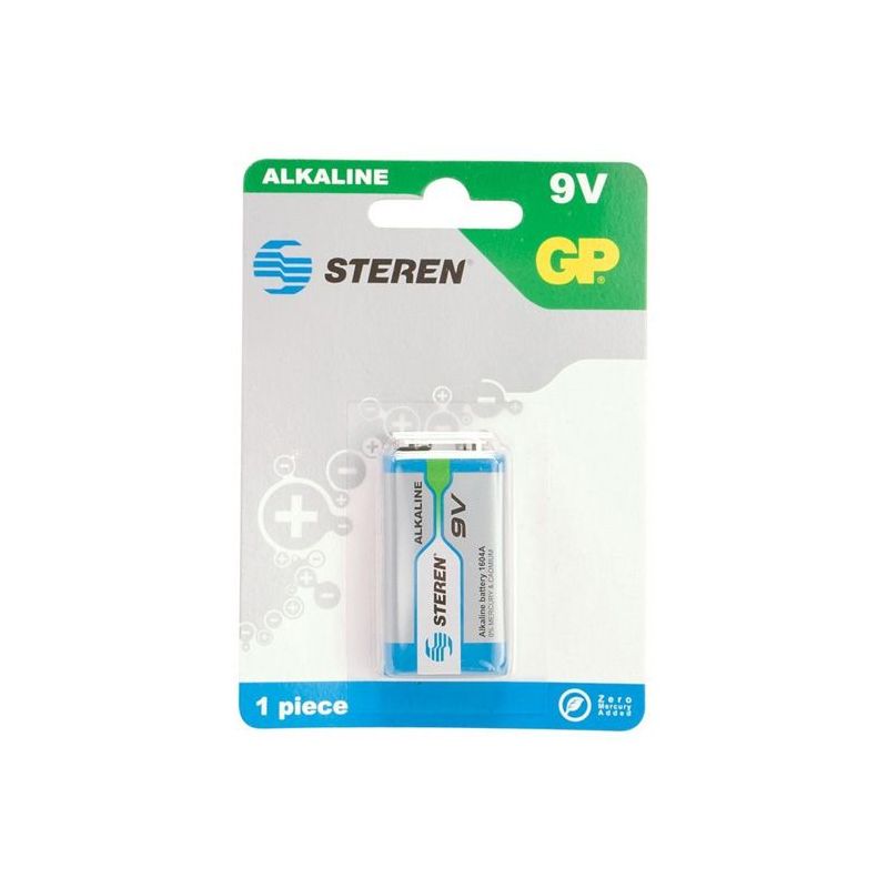 PILA ALCALINA 9V STEREN BAT-9V 150 mAh 1 PIEZA