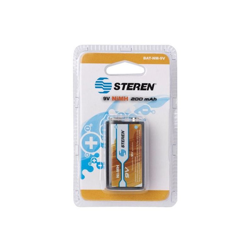 PILA RECARGABLE 9V NIMH STEREN BAT-NM-9V 200 MAH 1 PIEZA