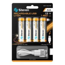 4 Baterías Recargables Usb...